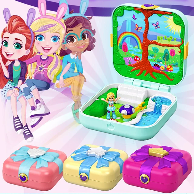 Original Mattel Polly Pocket World Mini Treasure Doll House Accessories Girl's toys Dolls Christmas Gifts Girls Home Toys 3
