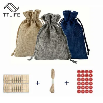 

TTLIFE Advent Calendar Christmas Calendar XMAS for Filling Christmas Bag Home Decor Candy Bag Gift Bag Packaging