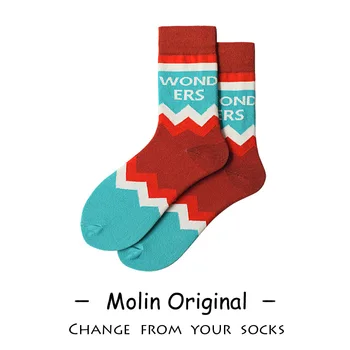 

Patchwork Sock Women Blue Waves Striped Woman Socks Creative Sox Cotton Autumn Winter Girls Trendy Lovers Cartoon Calcetines