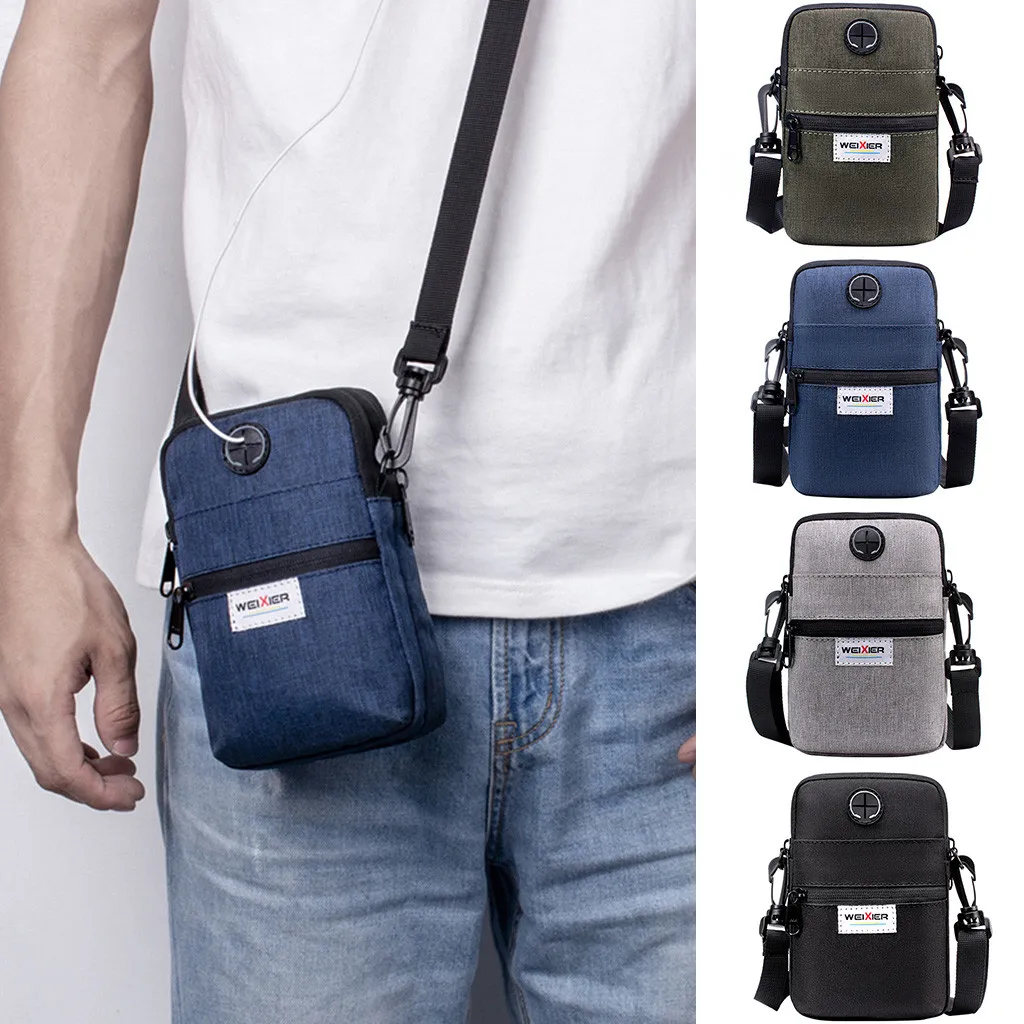 

Male Bag Men's Satchel High Quality Men Diagonal Mini Crossbody Bags Shoulder Multi-Function Mobile Phone Bag Outdoor Sports Bag