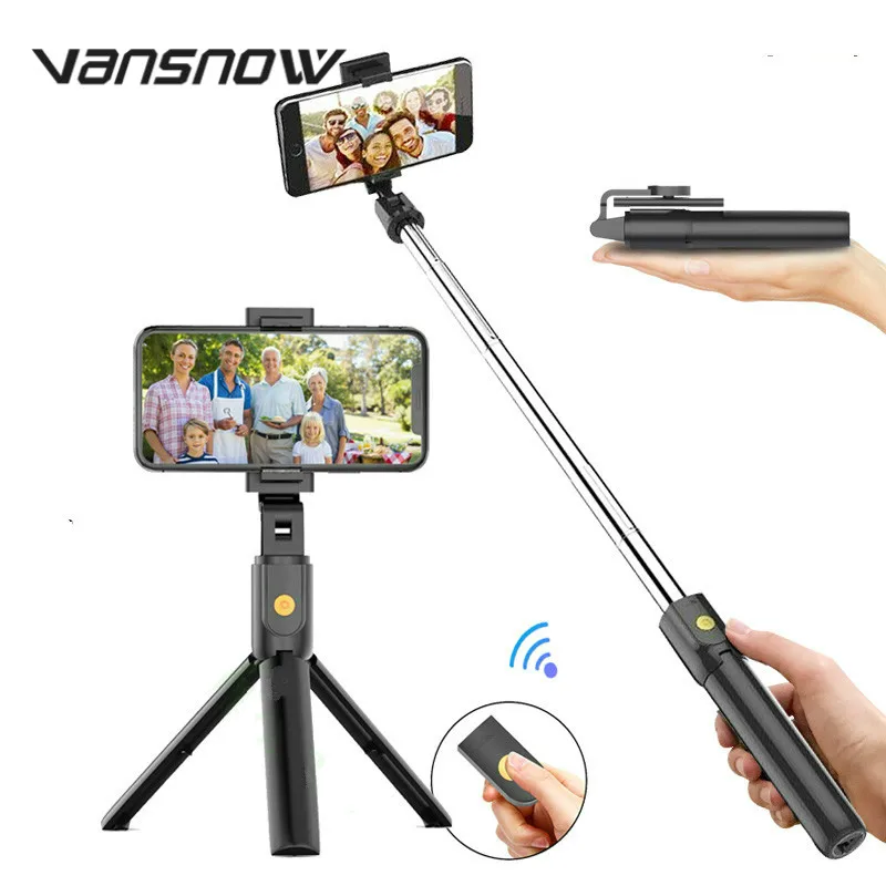 

27.5'' Wireless Bluetooth Selfie Stick Extendable Phone Tripod Monopods with Selfie Remote Control for IPhone Android Smartphone