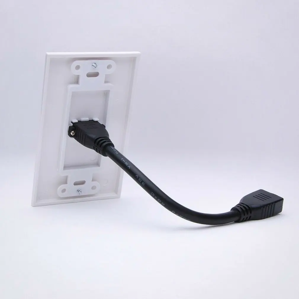 1 Port HDMI Пигтейл настенная Лицевая панель Крышка удлинитель 4K ARC HDR Белый 3D 1080P