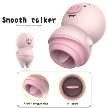 Cute Pig Tongue Lick Vibrators For Women Anal Clitoris Nipple Massager Female Sex Toys Adult Product Erotic Machine Sextoys Shop 2
