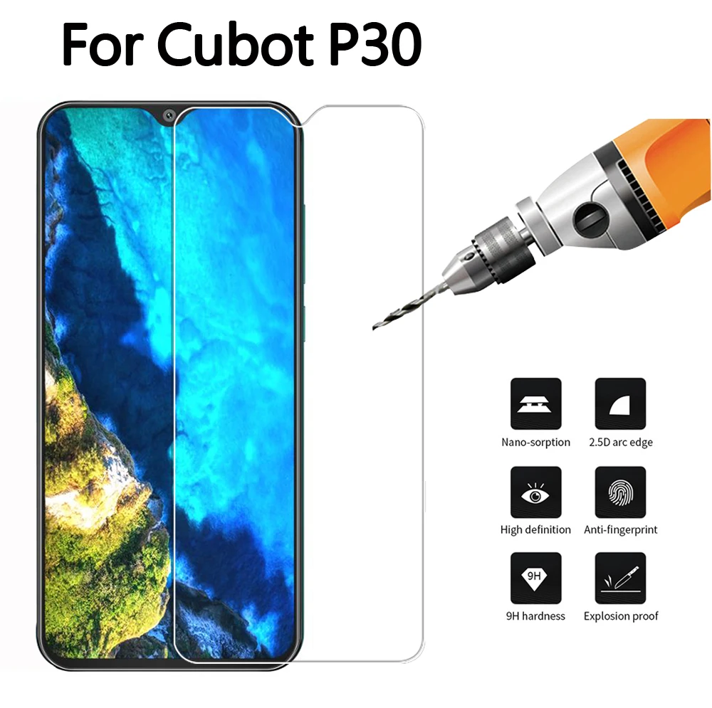 9H закаленное стекло для Cubot P30 Взрывозащищенный протектор экрана R15