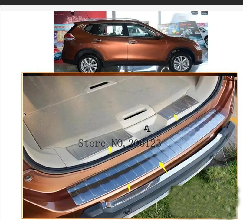 Chrome Rear Bumper Protector GLOSSY S.STEEL For Nissan X-TRAIL T32 2013 to 2017