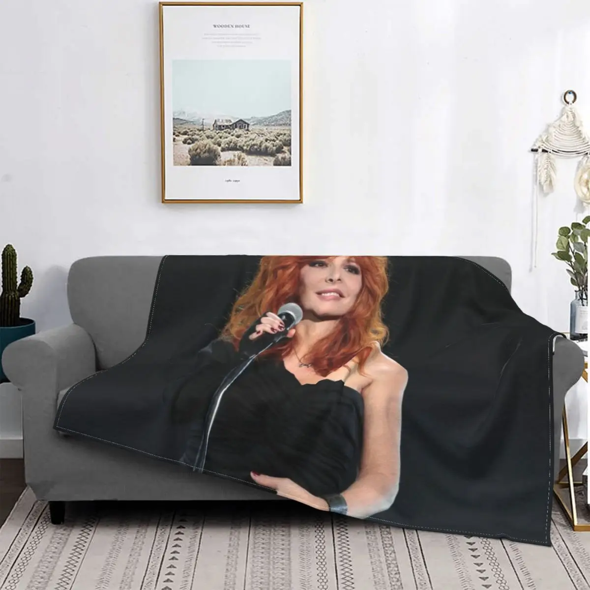 

Mylene Farme Blankets Fleece Decoration Ultra-Soft Throw Blankets for Bedding Bedroom Plush Thin Quilt