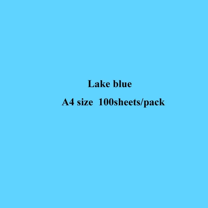 А4 цветная копировальная бумага с белой двусторонней цветной ручной работы складной поделок бумага для рукоделия оригами печать файл для документов - Цвет: lake blue