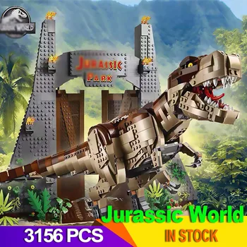 

Jurassic World T.REX Rampage dino Building Set 2 Dinosaur Figures Bricks 75936 Toys Child Christmas Gifts