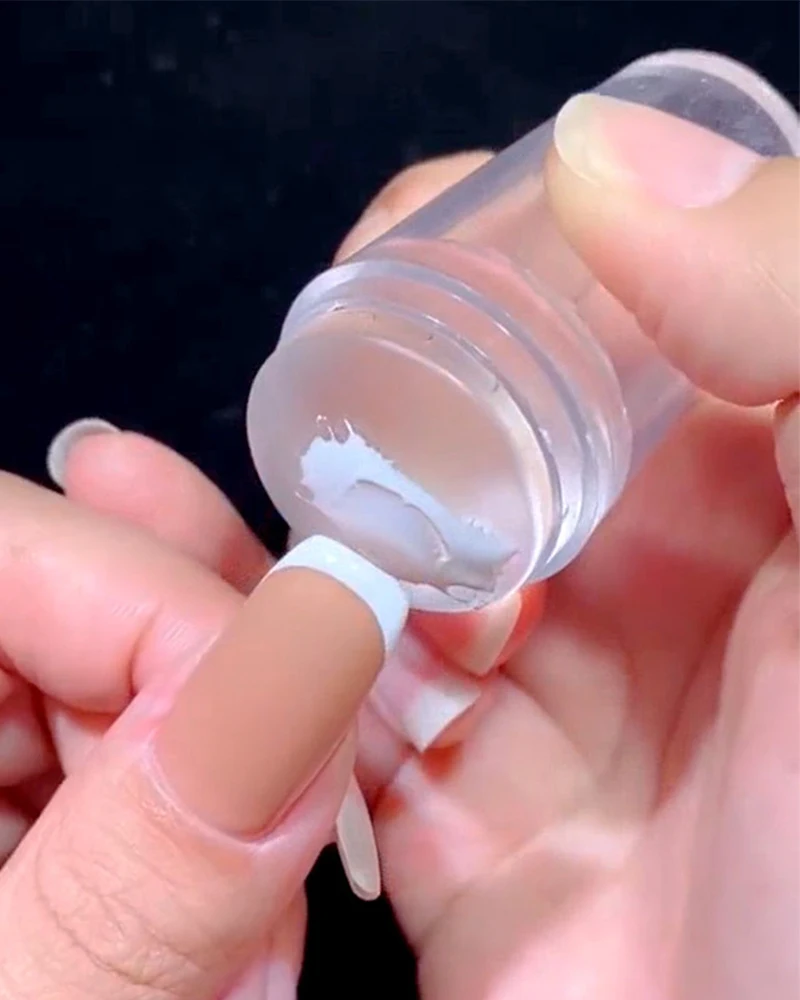 Silicone Nail Stamper French Nail Tips Double Head Transparent Jelly Stamper Scraper For Fast Nails Tip 6 H61ccbb27b60444649cbf55ccd826f6c4S