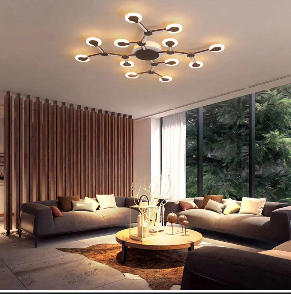 Современный светодиодный потолочный светильник для гостиной спальни 95-265 в для внутреннего освещения потолочный светильник с