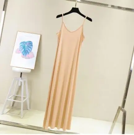 thumbnail image 1 of Vestido de tirantes para mujer, primavera verano 2022, informal, modal, sexy, camisola elástica, para el hogar, playa, cuello redondo, sexy, 1 of 5
