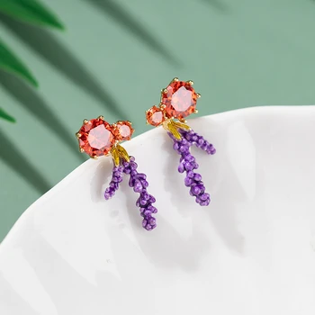 

2020 Earing Earings Lavender, Ding Senior Feeling The Niche Super Fire Earrings Personality Female Fairy Fairy's Department