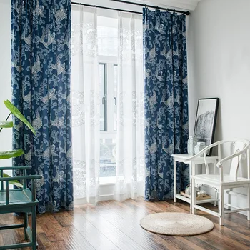 

Pastoral Shading Modern Curtains for Living Dining Room Bedroom Simple Polyester Cotton Fabric Screens