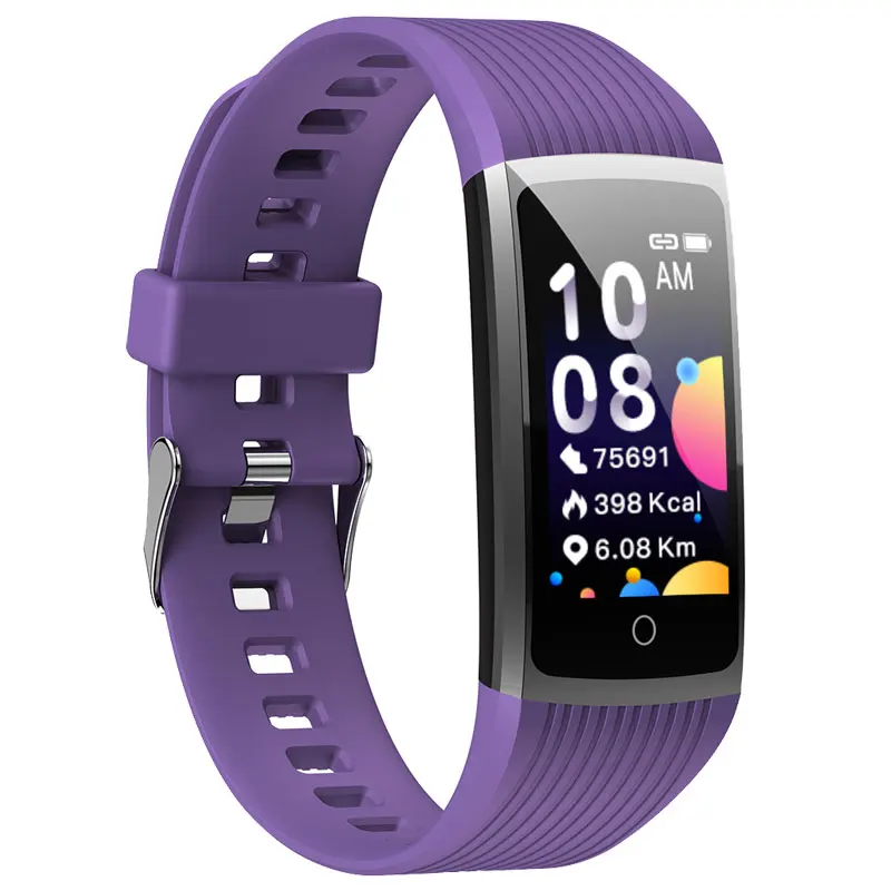 R12 Purple Супер смарт-часы-браслет для мужчин и женщин, измеритель артериального давления, фитнес-браслет, шагомер, монитор сердечного ритма, водонепроницаемый смарт-браслет - Цвет: R12 Purple