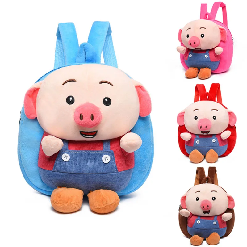 

New style plush schoolbag cute piggy pattern appearance 2-8 year old children's schoolbag plush bag baby small backpack