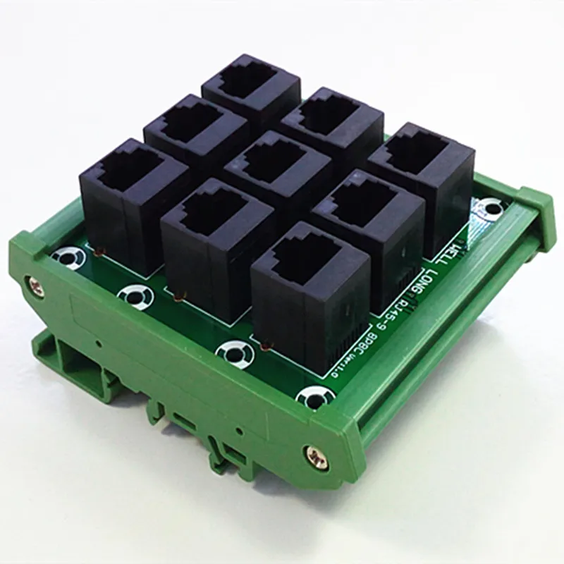 DIN рейка крепление RJ45 модуль, RJ45 8P8C Jack 9-способ Buss коммутационная плата, клеммный блок, разъем