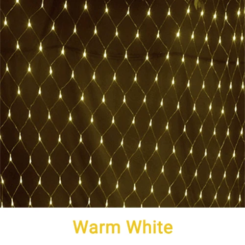 Warm White Рождественский decoracion светодиодный открытый Чистый Свет рыболовные чистые огни струны рождественские вечерние свадебные занавески для сада Открытый Светодиодный Сказочный свет - Цвет: Warm White