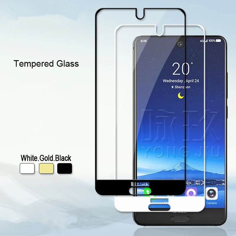 

For Sharp Aquos S2 S3 Full cover Tempered Glass Screen Protector Film Protection Full Body Coverage Phone Glass Black White