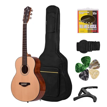 

Acoustic Guitar 36Inch Spruce Wood Top Panel Mahogany Wood Back Side Panel with Gig Bag Strap Spare Strings Capo Pick Guitar Kit