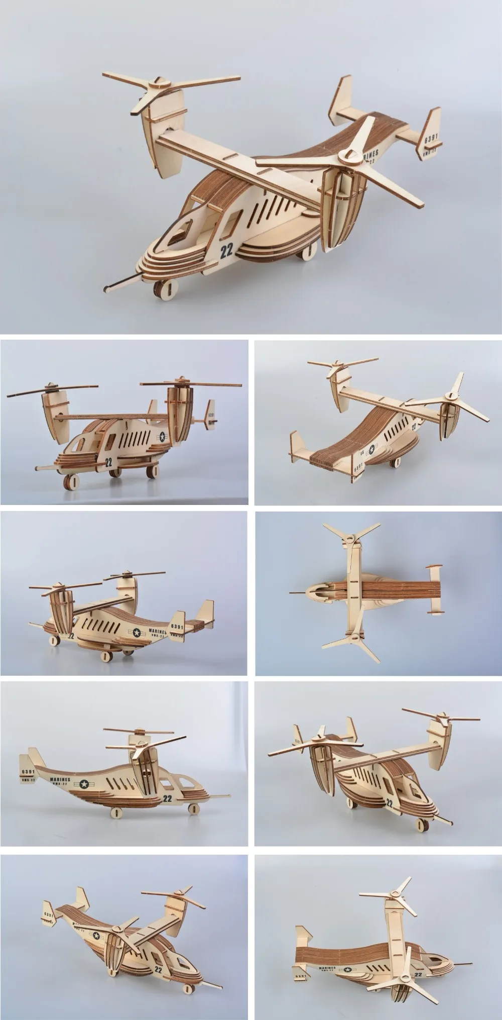 Osprey транспортный самолет DIY 3D Деревянный пазл набор для сборки деревянных изделий резка деревянные игрушки Рождественский подарок 3137