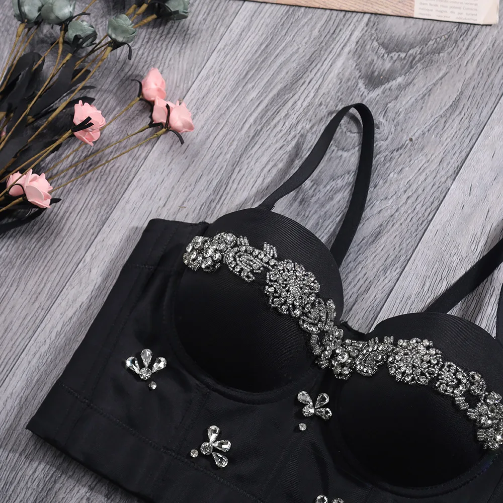 A1050 Korean Party Wrapped Chest Slim Pad Fish Bone Camisole Women New Sexy Small Steel Bustier Corset Vest Crop Tops