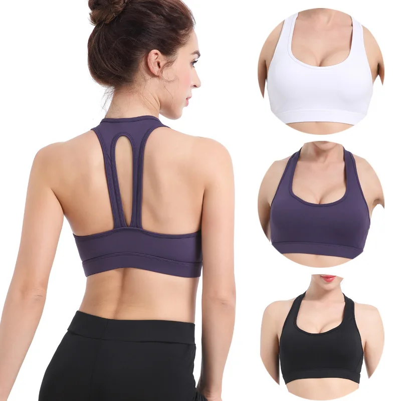 

Sporty Top for Fitness Bra Women Sportss Underwear Brassiere Sport Femme Polyester Solid Dry Fit Padded Gym Bra Push Up Yaga Bra