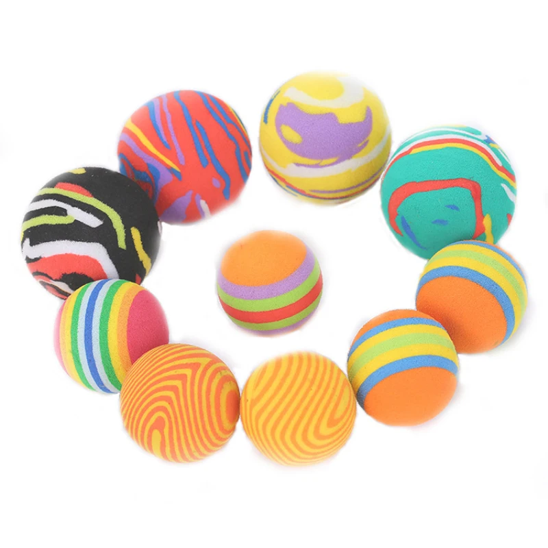 1pcs Random Color Ball Cat Toy Colorful Ball Interactive High Quality Pet Kitten Play EVA Ball Training Pet Supplies Pet Cat Toy