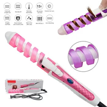 

Professional Conical Ceramic Hair Curling Wand Salon Curlers Tong Styler