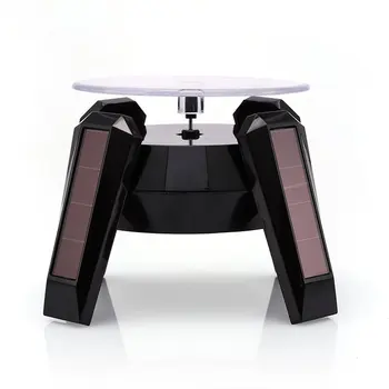 

Solar Showcase Automatic Rotating Stand With Light For Necklace Bracelet Watch Box Phone Earring Display Organizer Holder