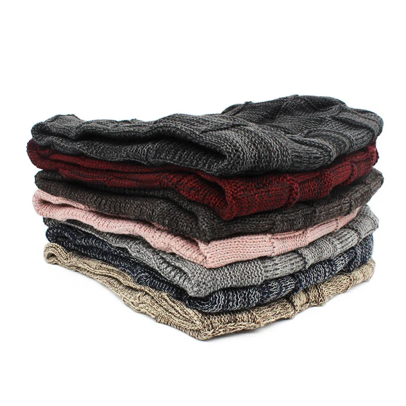 ALTOBEFUN Skullies Beanie Мужская зимняя шапка из искусственного меха теплая мешковатая вязаная шапка для взрослых толстые шапочки вязаная шапка для женщин Шапки BHT143