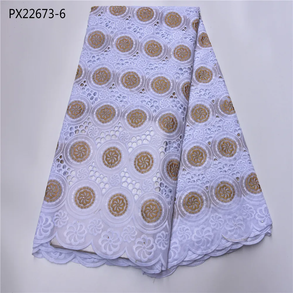 New coming african style Guangzhou lace markrt cotton fabric 5 yards polish dry lace for women - Цвет: 6