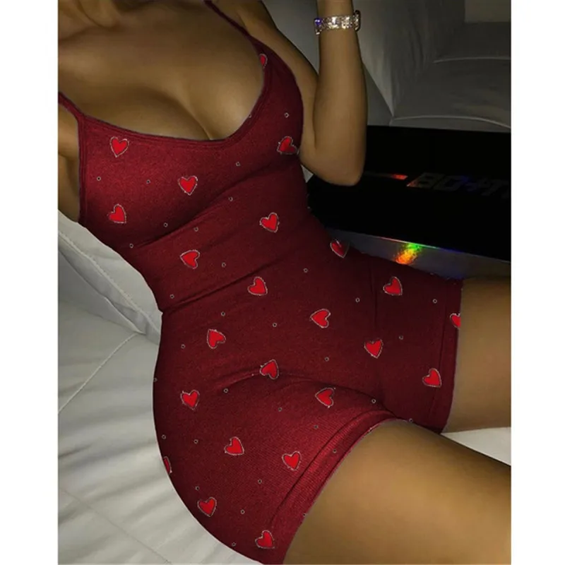 Umeko-body de corazón encantador para mujer, mono Sexy con cuello en V sin mangas para discoteca, monos Bodycon para mujer Y2k Witner de otoño