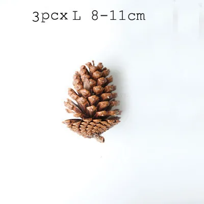 3pcs L 3 шт. вечерние украшения DIY рождественские большие сосновые шишки Натуральные сушеные цветы Декор для дома DIY Аксессуары венок гирлянда шишка - Цвет: 3pcs L