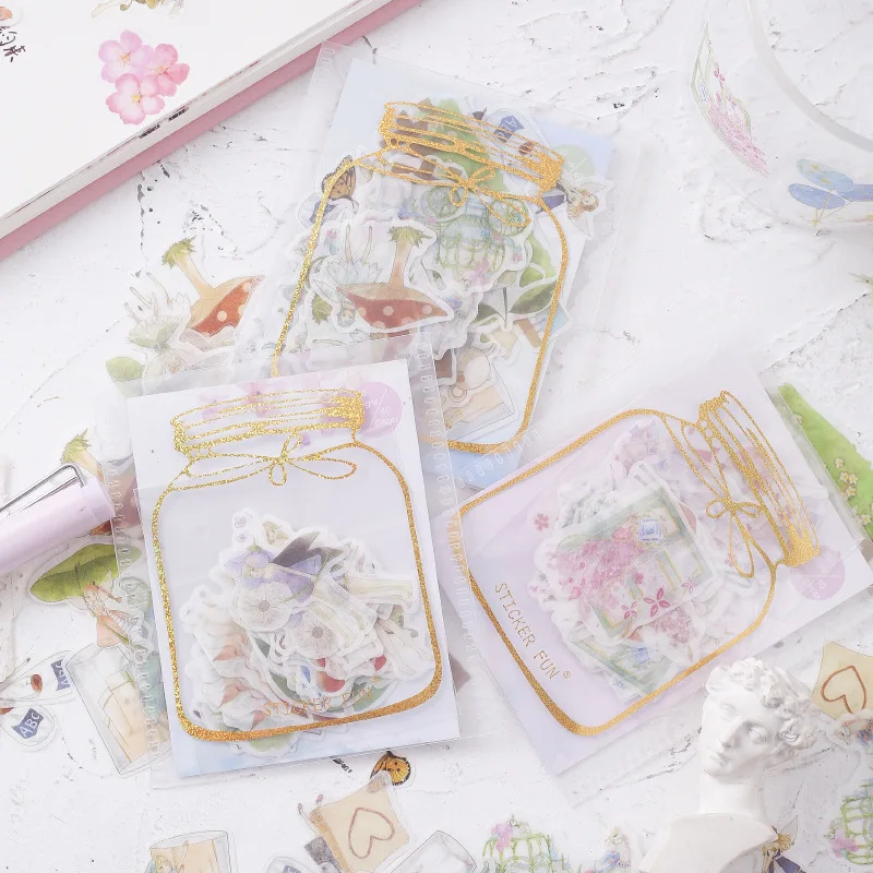

Rabbit Cat Gilding Decorative Stationery Stickers Scrapbooking DIY Diary Album Stick