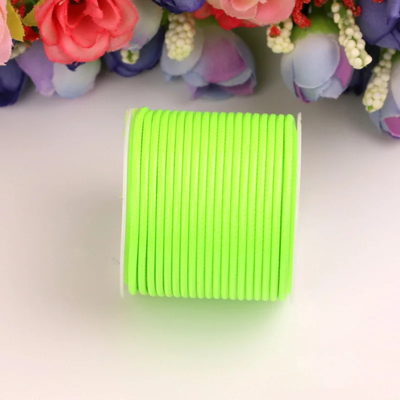fluorescent green Teabag ручная работа круглые тесемки Бисероплетение нить DIY цепочки из воска Ожерелье Веревка 1 рулон вощеный хлопок 2 мм ручной шнурок - Цвет: fluorescent green