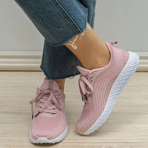 

Women Flats Shoes Zapatos Mujer Light Flat Casual Mesh Breathable Sneakers Lace Up Shoe Woman Slip on Sapato Chaussure E10