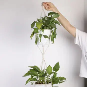 

6 STYLES Hand-woven Cotton Rope Plant Pot Hanger Flower Hanging Baskets Holder Balcony Decor New