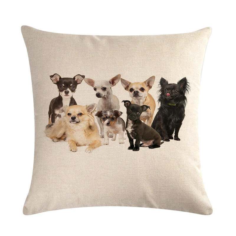 1 Pcs Pug Pet Dog Pattern Cotton Linen Throw Pillow Cushion Cover Car Home Sofa Bed Decorative Pillowcase 4
