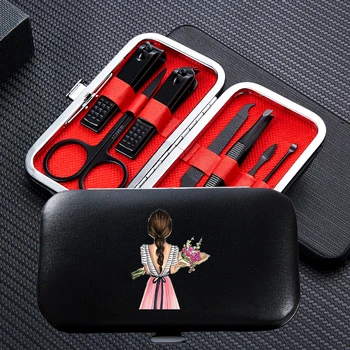 

Cool Personality Girl 7pcs Manicure Nail Clipper Sets Travel Stainless Steel Trimmer Clippers Cutter Scissors Accessories Tools