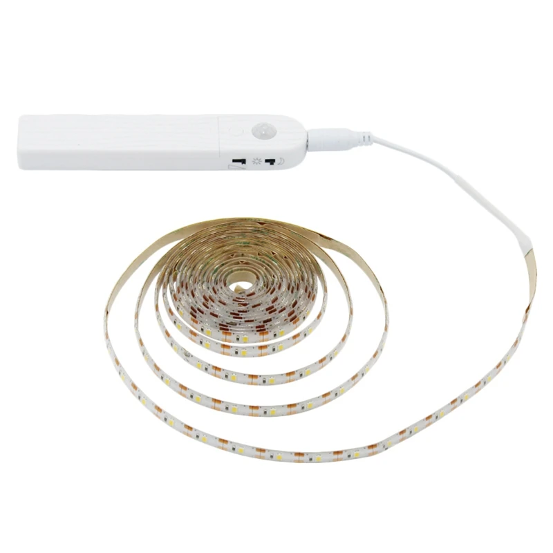 

Hot Pir Motion Sensor 180Led Bed Closet Night Light Dimmable Flexible Led Strip Lamp Aaa Battery Power For Wardrobe Stair 3Meter