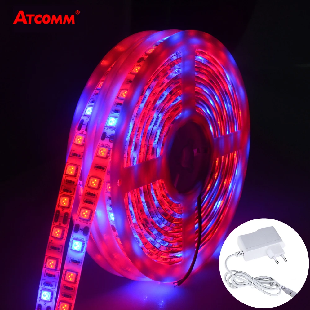 

1m 2m 3m 4m 5m LED Grow Light Phyto Lamp DC 12V Full Spectrum 5050 LED Strip Growing Lamp For Plants Tent Greenhouse Hydroponics