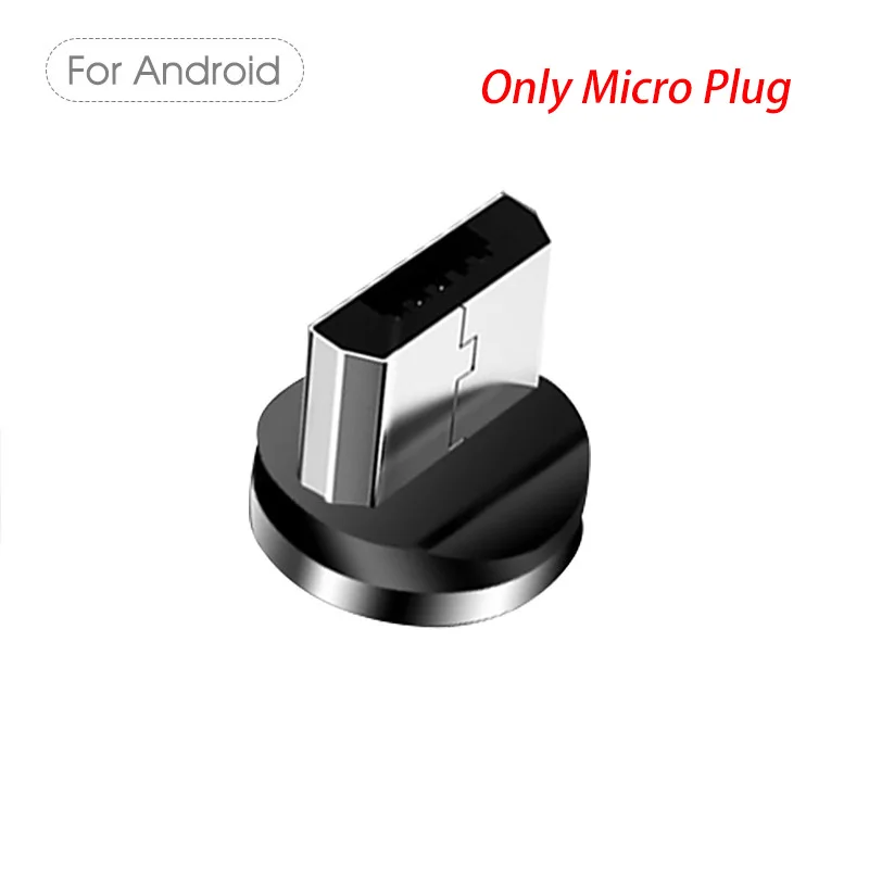 1 м 2 м Магнитный телефонный кабель для iPhone, кабель для быстрой зарядки Micro USB, Магнитный зарядный кабель usb type C для huawei, кабель для мобильного телефона - Цвет: Plug For Micro USB