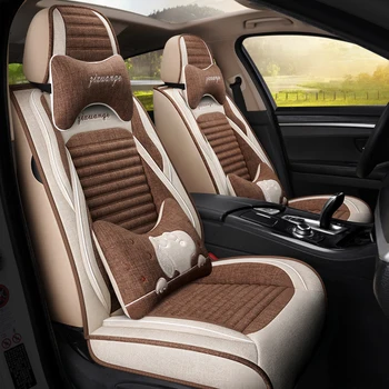 

Full Coverage flax fiber car seat cover auto seats covers for lada 2107 2110 2114 grant kalina largus priora samara vesta xray