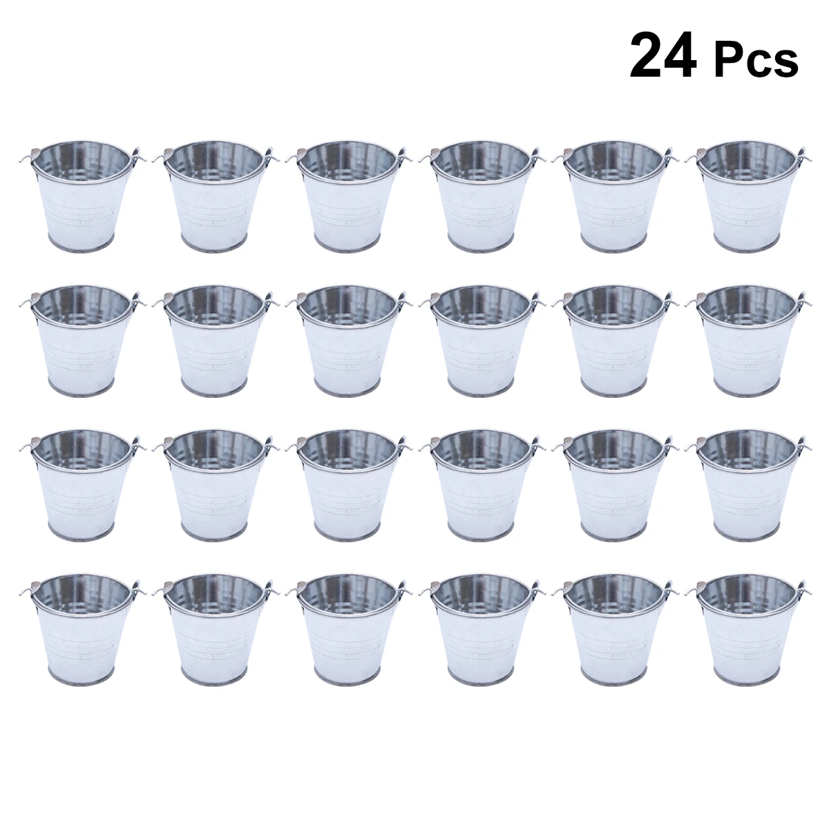 

24pcs Mini Metal Bucket Portable Flower Pot Vases Planters Lovely Candy Box For Wedding Party Decoration