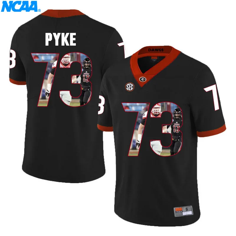 New Arrival High Quality Georgia Bulldogs Smith#56 Pyke#73 College T-shirt Jersey S-XXXL