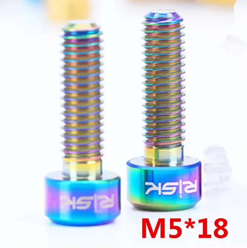 Colorful M5x18 Риска 6 шт. Титан M5x16/18 мм стержневые винты Болт Велосипедное Сиденье рулевого вынос руля титановый винт - Цвет: Colorful M5x18