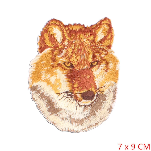 Wolf Head Iron on Patches for Clothing DIY Embroidery Stripe on Clothes Animal Sequin Applique Badge Applique Cloth Fabric Craft 0957