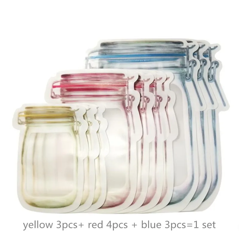 Reusable Snack Bag Kitchen Fresh Food Mason Bottle Freezer Bags Travel Seal Cookie Zip Lock | Дом и сад