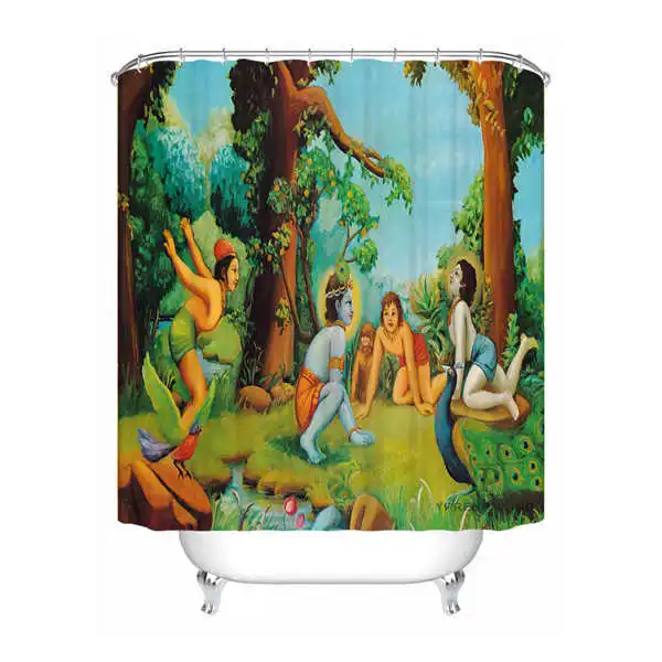 Shower Curtain Пользовательские водонепроницаемые занавески для душа индийские боги печатные ванная комната декор различных размеров#180324-01-13 - Цвет: Shower Curtain