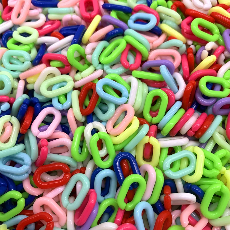 50pcs/Lot 15x10mm Acrylic Link Chain Keychains For Necklace Bracelet Making Colorful Plastic Links Jewelry | Украшения и